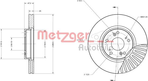 Metzger 6110572 - Brake Disc autospares.lv