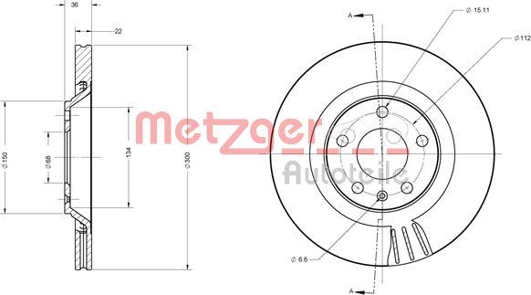 Metzger 6110697 - Brake Disc autospares.lv