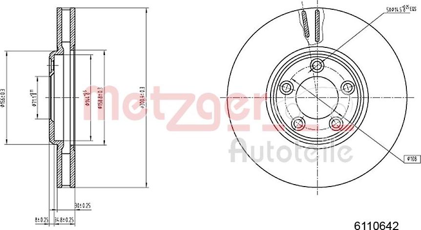 Metzger 6110642 - Brake Disc autospares.lv