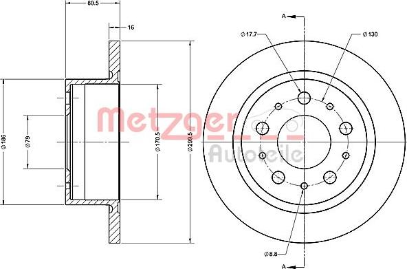 Metzger 6110647 - Brake Disc autospares.lv