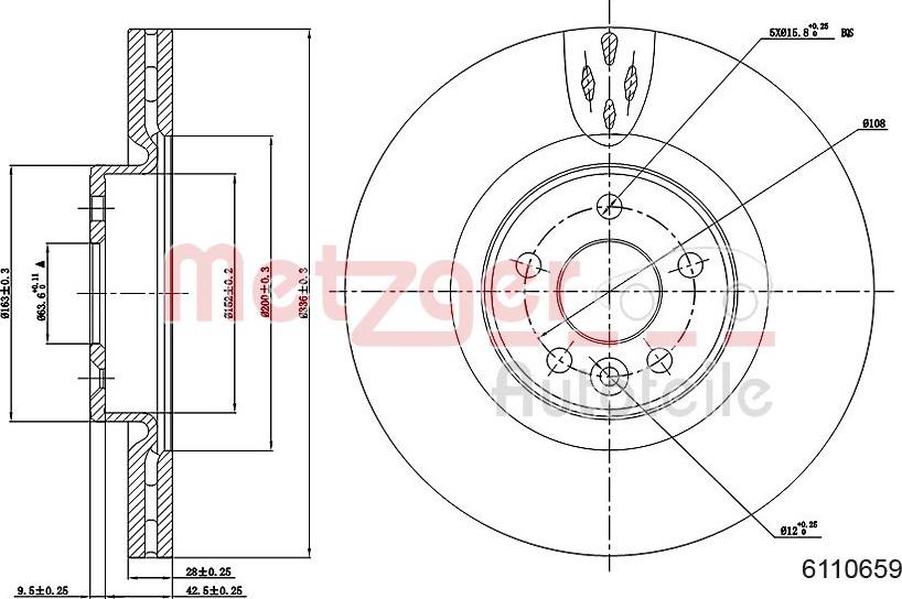 Metzger 6110659 - Brake Disc autospares.lv