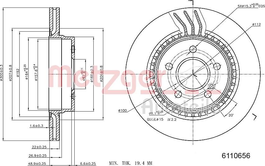 Metzger 6110656 - Brake Disc autospares.lv