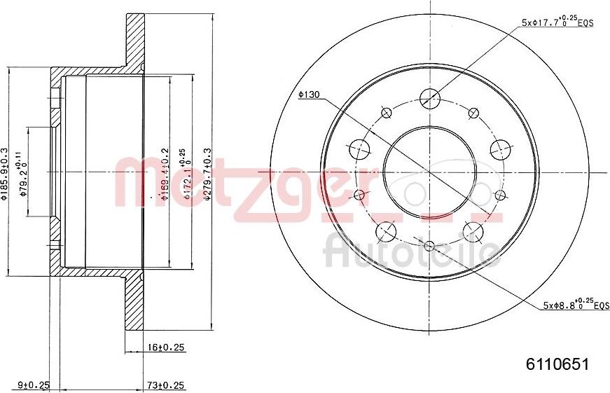 Metzger 6110651 - Brake Disc autospares.lv