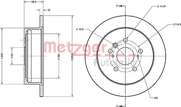 Metzger 6110658 - Brake Disc autospares.lv