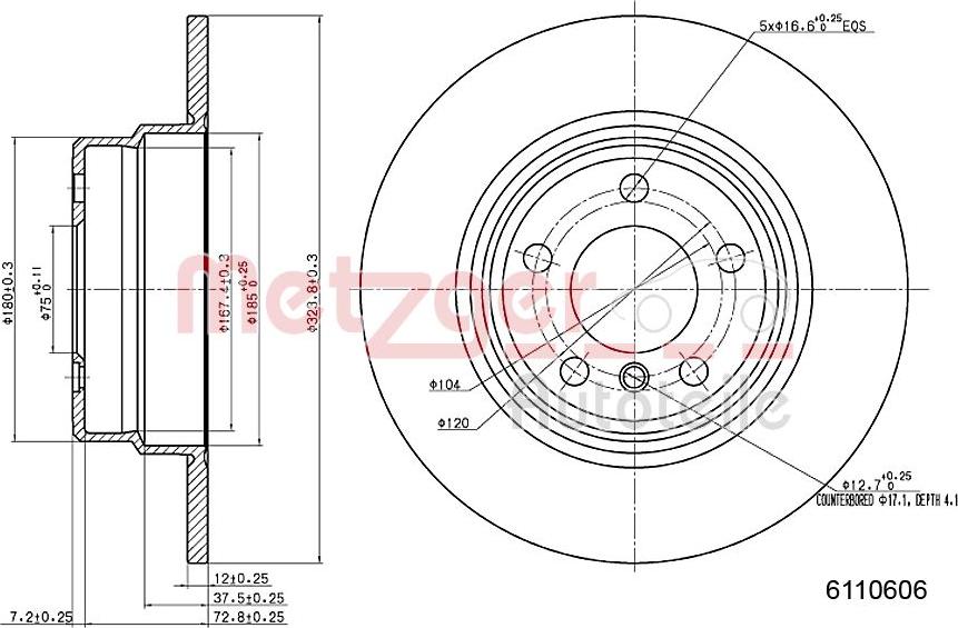 Metzger 6110606 - Brake Disc autospares.lv