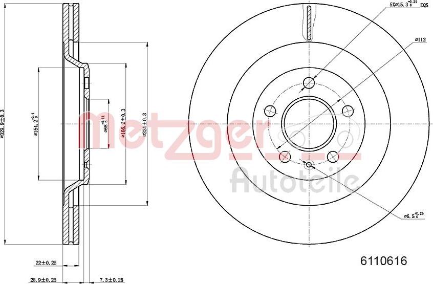 Metzger 6110616 - Brake Disc autospares.lv