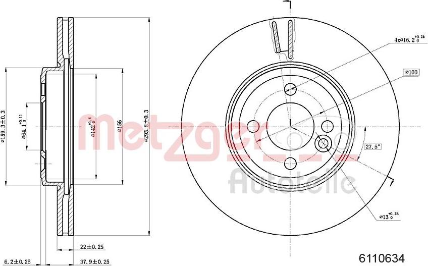 Metzger 6110634 - Brake Disc autospares.lv