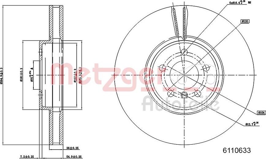 Metzger 6110633 - Brake Disc autospares.lv