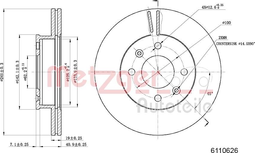 Metzger 6110626 - Brake Disc autospares.lv