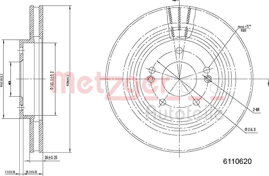 Metzger 6110620 - Brake Disc autospares.lv