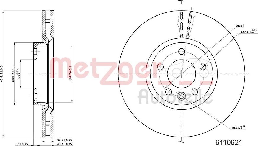 Metzger 6110621 - Brake Disc autospares.lv