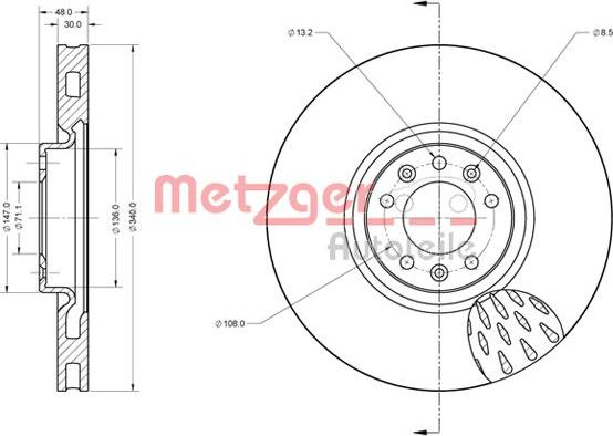 Metzger 6110628 - Brake Disc autospares.lv