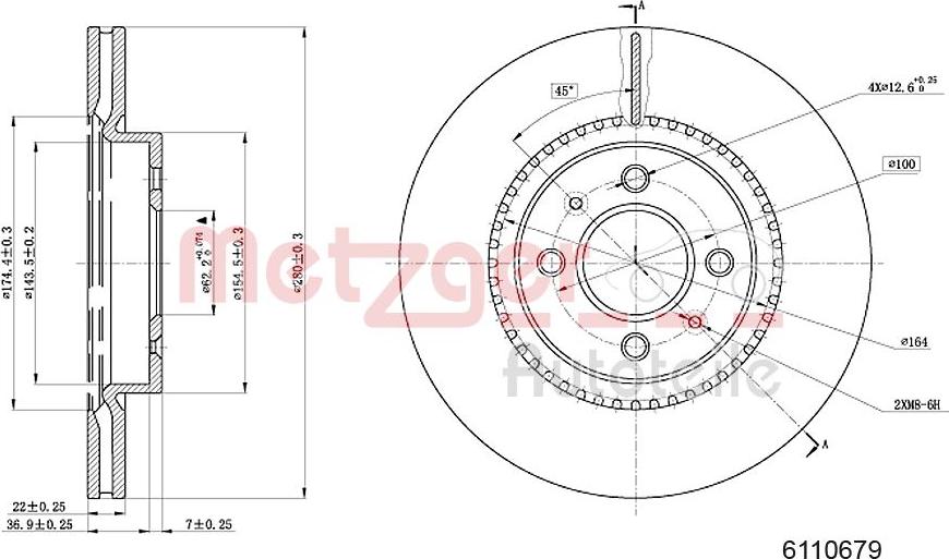 Metzger 6110679 - Brake Disc autospares.lv