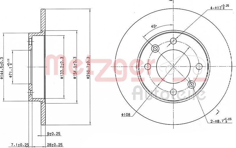 Metzger 6110094 - Brake Disc autospares.lv