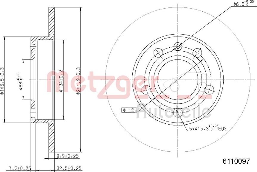 Metzger 6110097 - Brake Disc autospares.lv