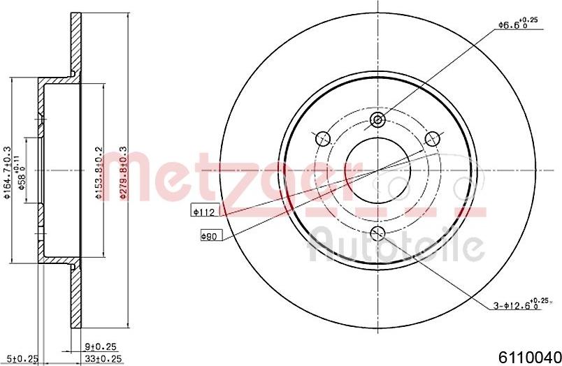 Metzger 6110040 - Brake Disc autospares.lv