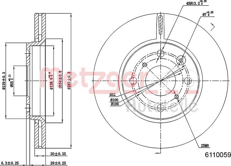 Metzger 6110059 - Brake Disc autospares.lv