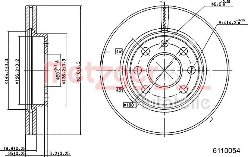 Metzger 6110054 - Brake Disc autospares.lv