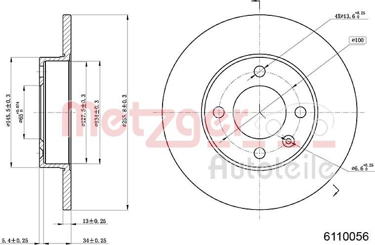 Metzger 6110056 - Brake Disc autospares.lv