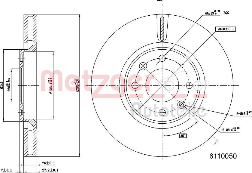 Metzger 6110050 - Brake Disc autospares.lv