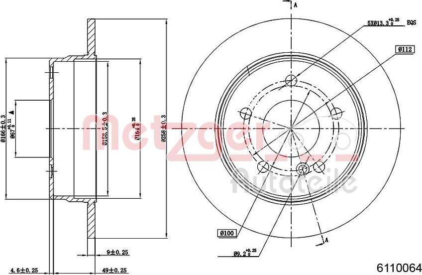 Metzger 6110064 - Brake Disc autospares.lv