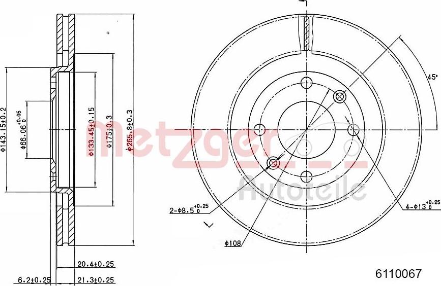 Metzger 6110067 - Brake Disc autospares.lv