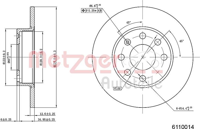 Metzger 6110014 - Brake Disc autospares.lv