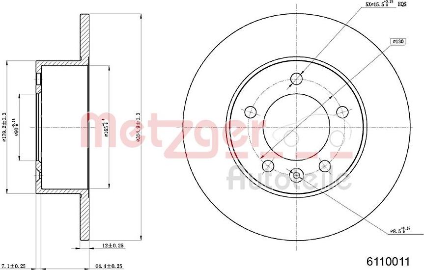 Metzger 6110011 - Brake Disc autospares.lv