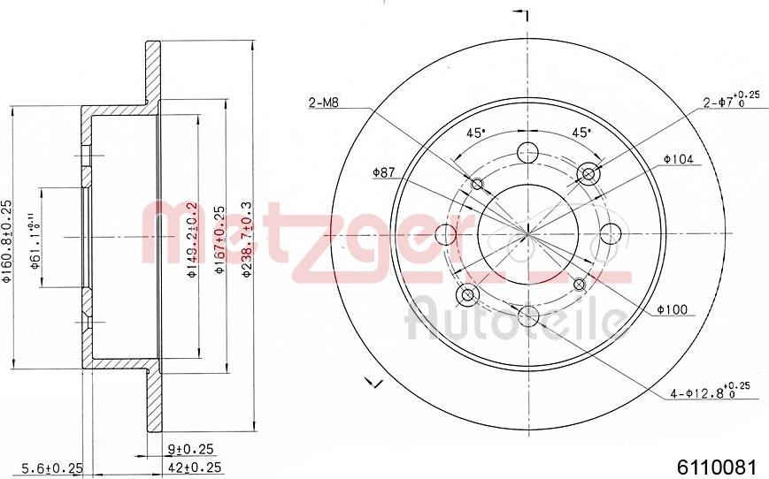 Metzger 6110081 - Brake Disc autospares.lv