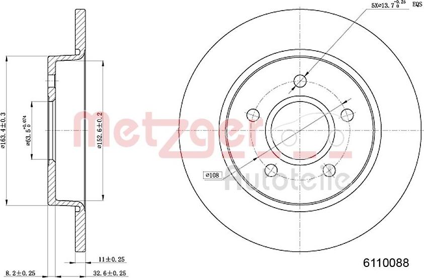 Metzger 6110088 - Brake Disc autospares.lv