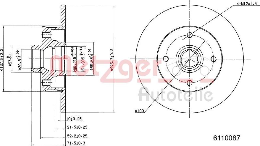 Metzger 6110087 - Brake Disc autospares.lv