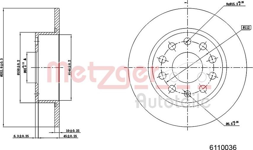 Metzger 6110036 - Brake Disc autospares.lv