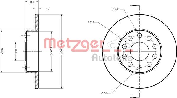 Metzger 6110030 - Brake Disc autospares.lv