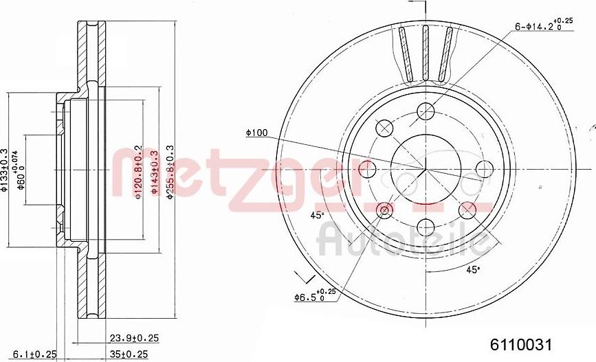 Metzger 6110031 - Brake Disc autospares.lv