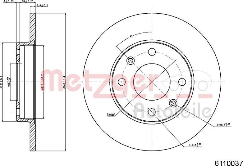 Metzger 6110037 - Brake Disc autospares.lv