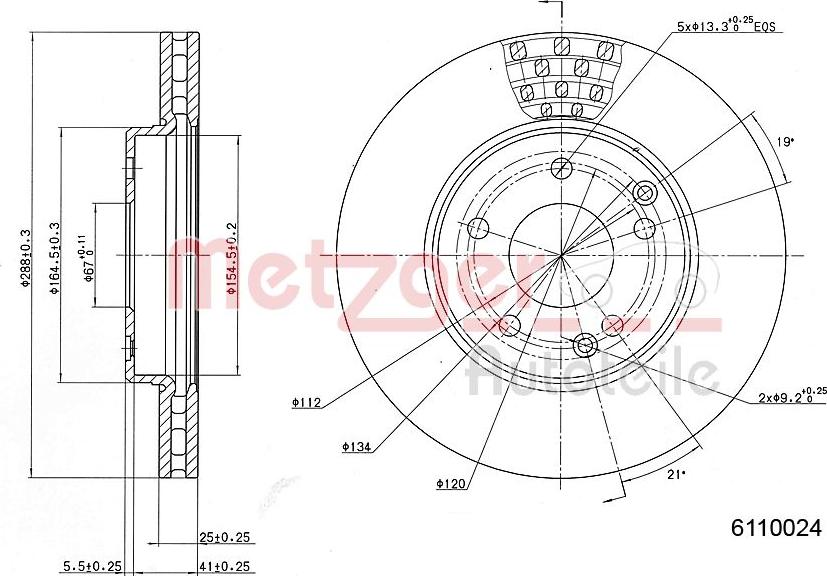 Metzger 6110024 - Brake Disc autospares.lv