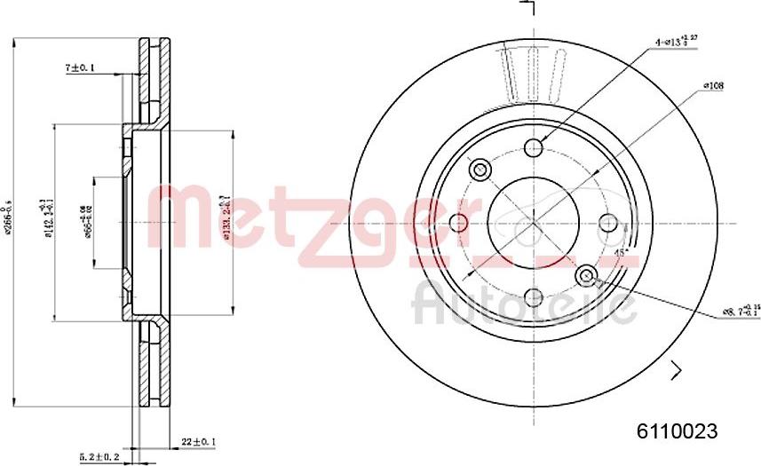 Metzger 6110023 - Brake Disc autospares.lv