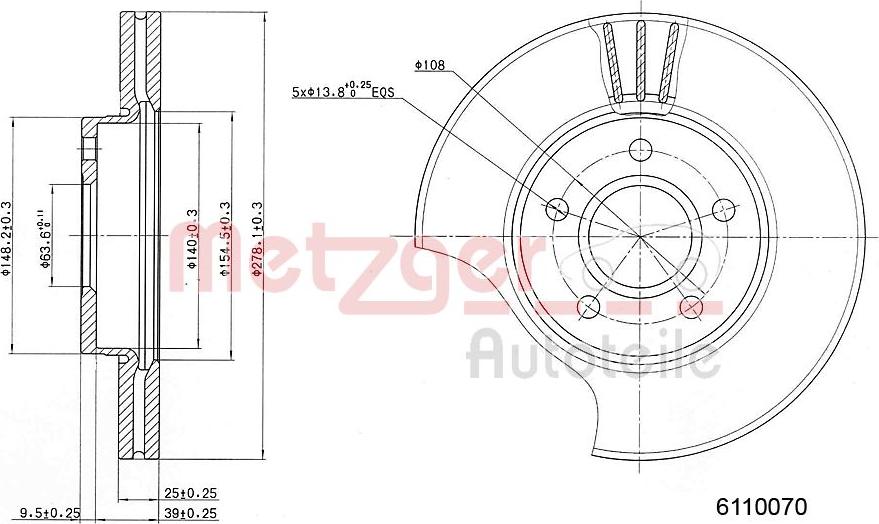 Metzger 6110070 - Brake Disc autospares.lv