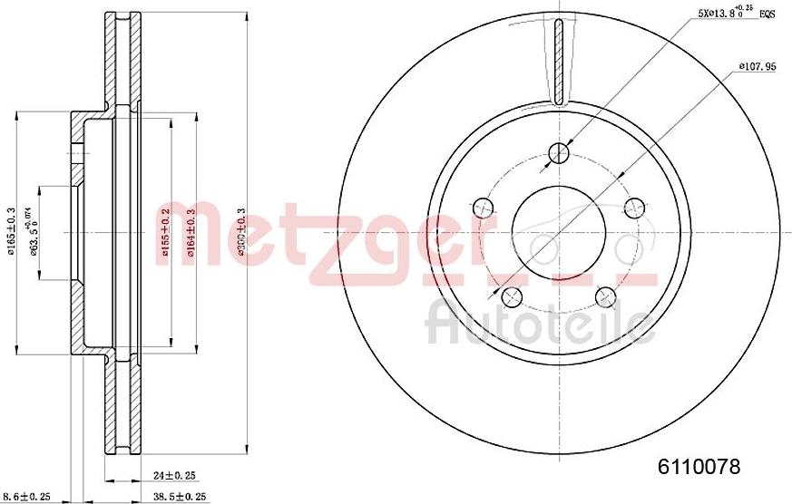 Metzger 6110078 - Brake Disc autospares.lv