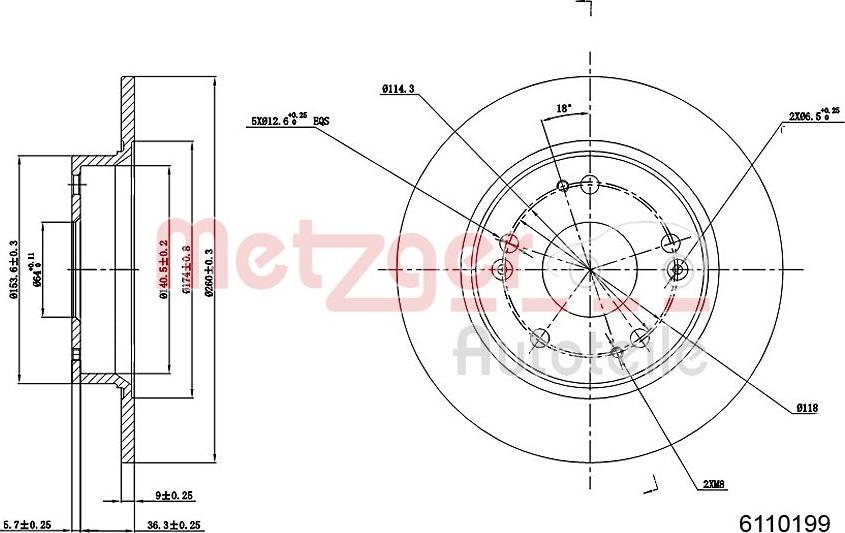 Metzger 6110199 - Brake Disc autospares.lv