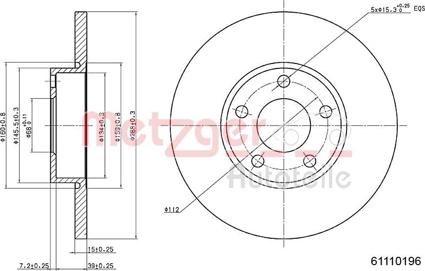 Metzger 6110196 - Brake Disc autospares.lv