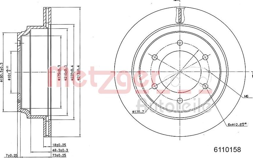 Metzger 6110158 - Brake Disc autospares.lv