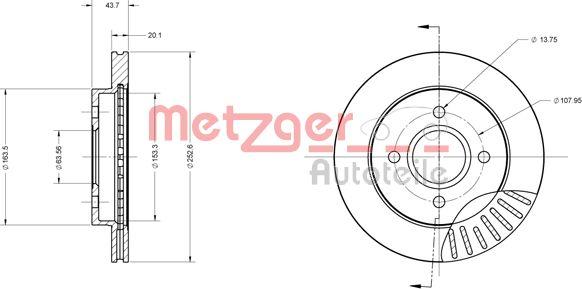 Metzger 6110157 - Brake Disc autospares.lv