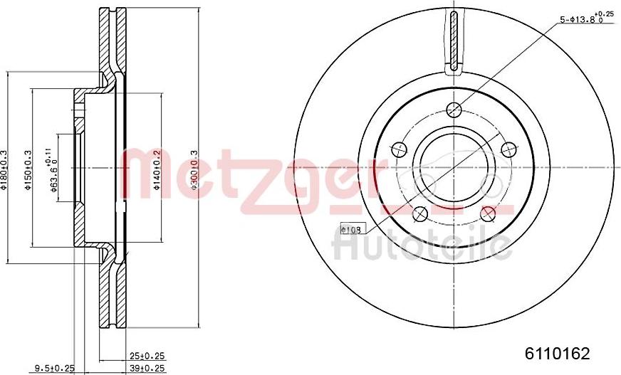 Metzger 6110162 - Brake Disc autospares.lv