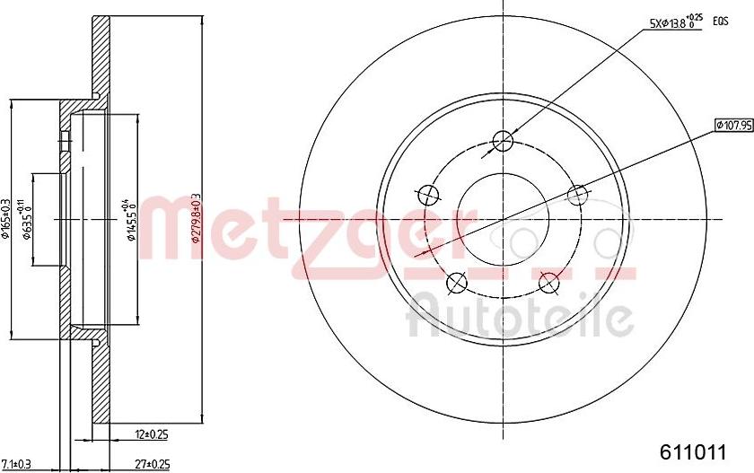 Metzger 6110101 - Brake Disc autospares.lv