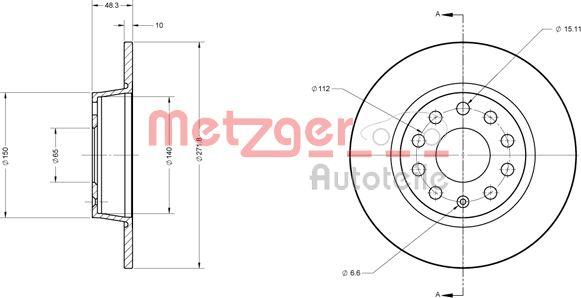 Metzger 6110108 - Brake Disc autospares.lv