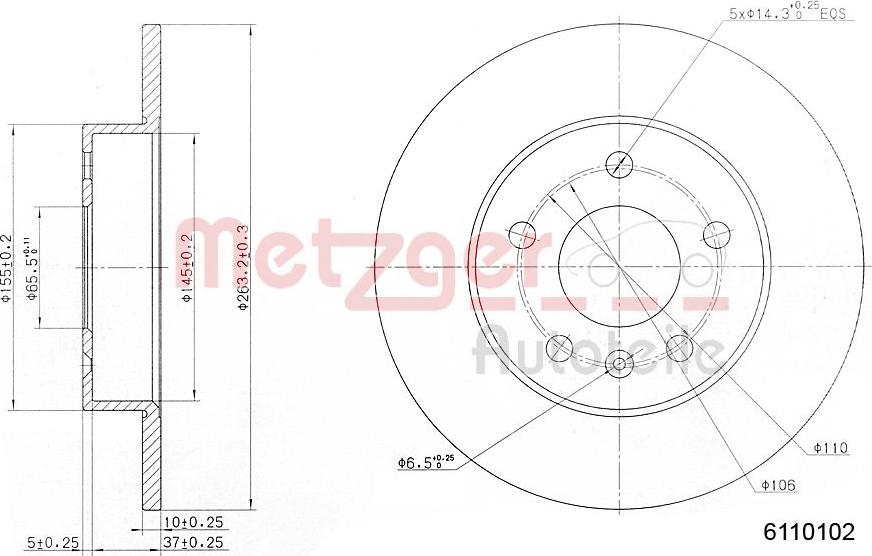 Metzger 6110102 - Brake Disc autospares.lv