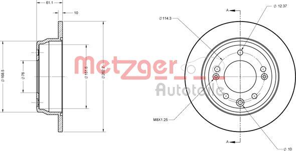 Metzger 6110107 - Brake Disc autospares.lv