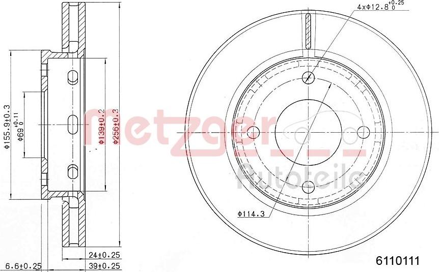 Metzger 6110111 - Brake Disc autospares.lv