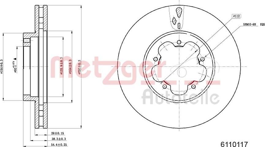 Metzger 6110117 - Brake Disc autospares.lv